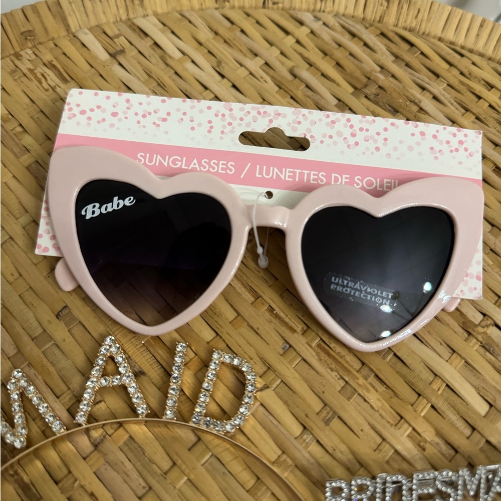 Bridesmaid Headband and Sunglasses Set - Pink and Gold🎀 - Picture 4 of 4